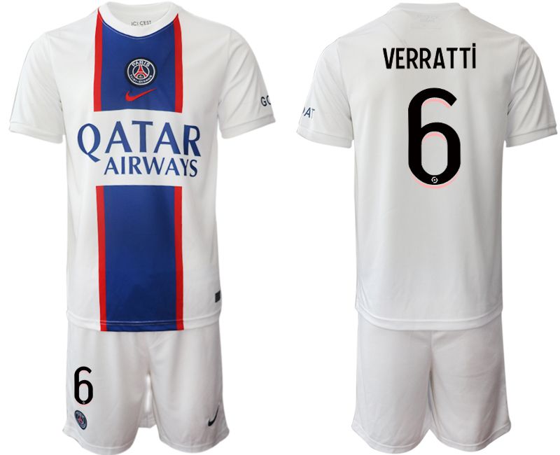 Men 2022-2023 Club Paris St German away white #6 Soccer Jerseys